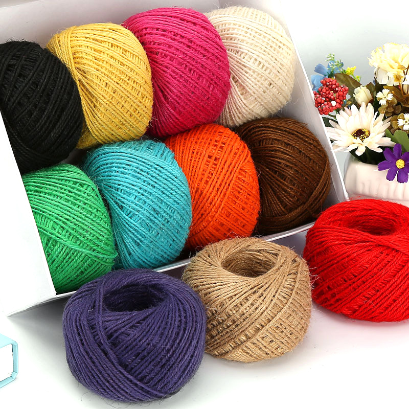 Twine Jute Natural - DIY Doğal 2mm 50M/Rulo Renkli Jüt