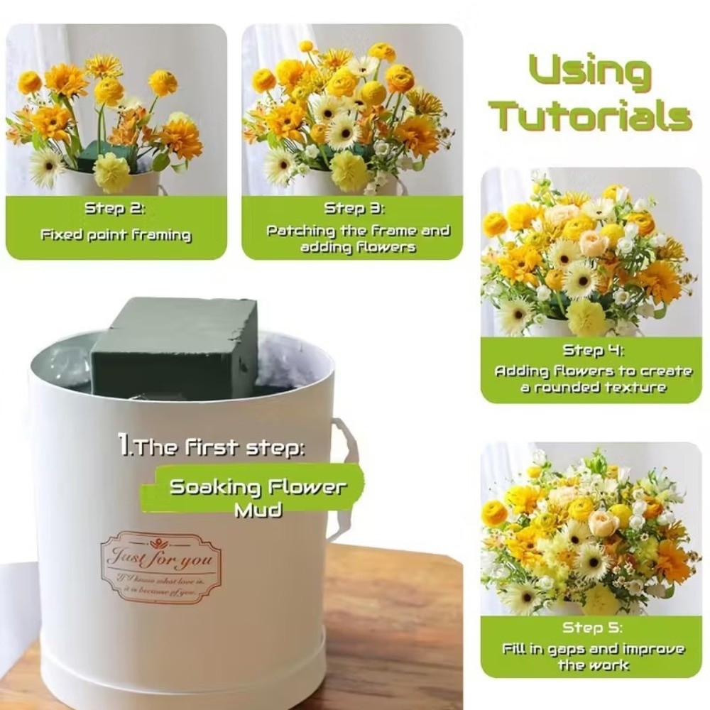 Bouquet Holder Foam - Yeşil Çiçek Aranjmanı Köpük Emici Dikdörtgen