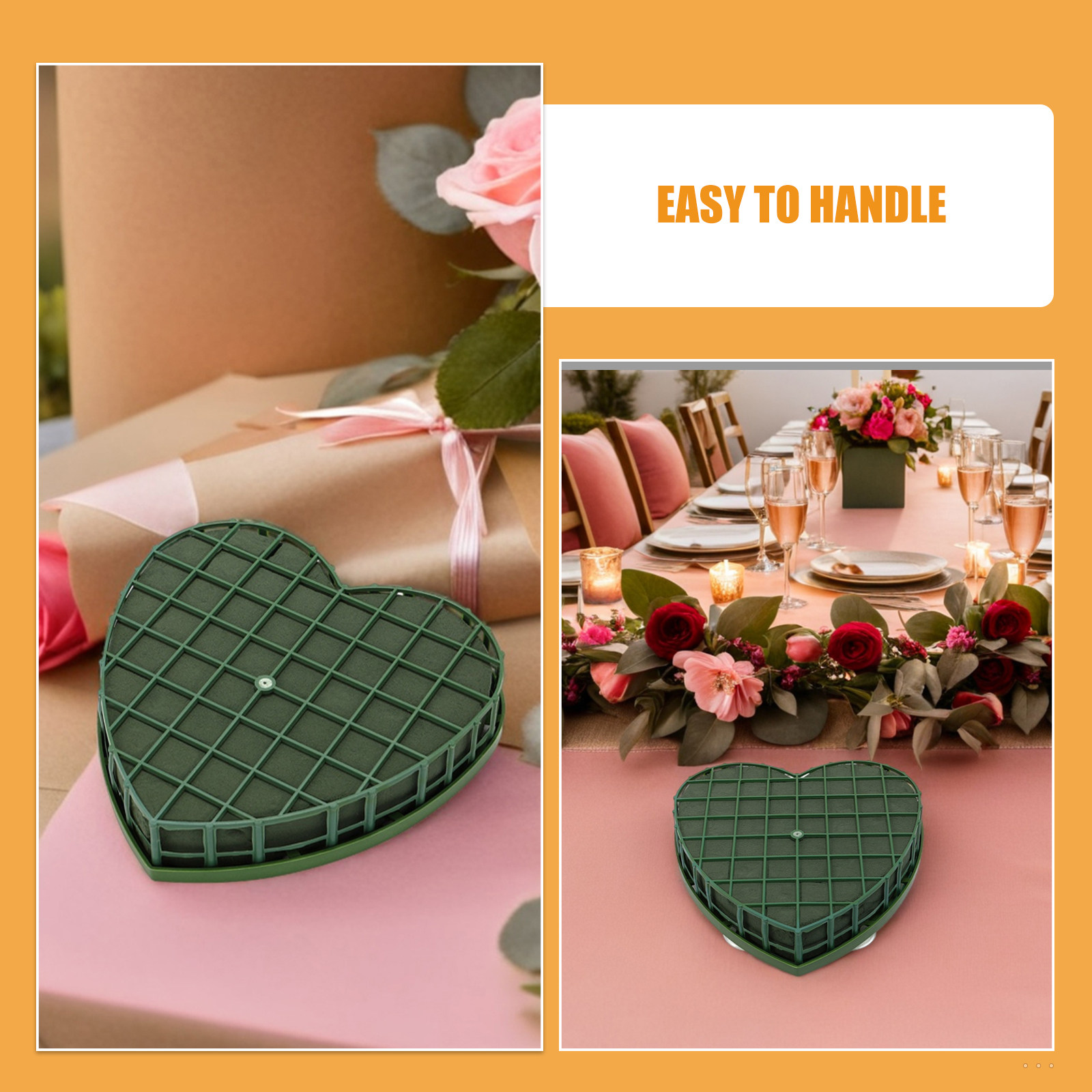 2 Adet Kalp Şeklinde Çiçek Sün - Bouquet Holder Foam incelemesi ve fiyatı